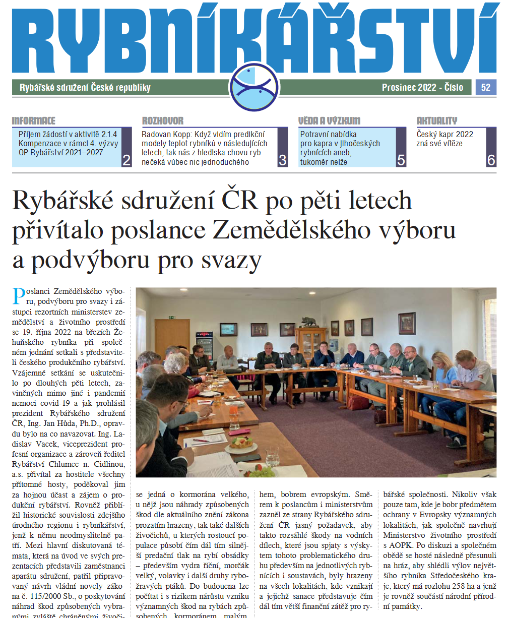 Rybníkářství 52. číslo, prosinec 2022