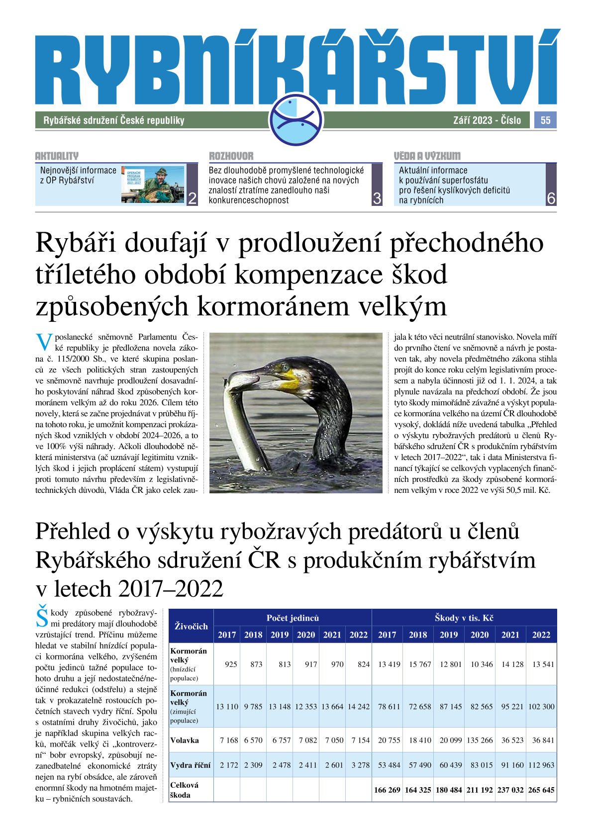 Rybníkářství 55. číslo, září 2023
